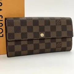 상태좋음 ルイヴィトン ダミエ エベヌ ポルトフォイユ サラ 長財布 브라운