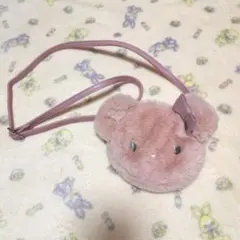 138【未使用】メゾピアノ　くま　フェイクファー　ポシェット　ピンク