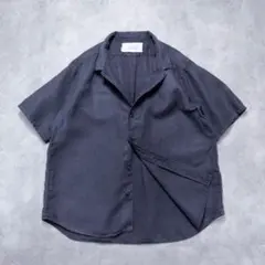 【ネストローブ コンフェクト】リネンシャツ 黒 麻 半袖 M相当 ゆったりのサムネイル