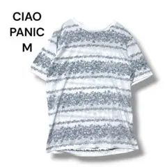 CIAO PANIC カットソー　Ｔシャツ　Ｍ　半袖　花柄　白　ネイビー