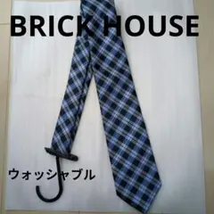 【美品】お値下げ　BRICK HOUSE　ネクタイ　格子柄　ウォッシャブルのサムネイル