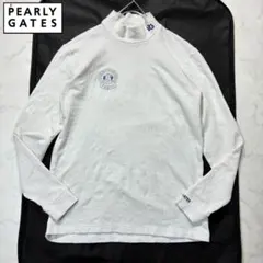 PEARLY GATES モックネック カットソー 長袖 ホワイト 4 ロゴ
