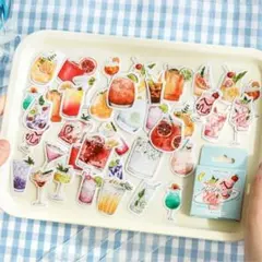 【072】シール 45枚 ステッカー ジュース ドリンク コラージュ素材