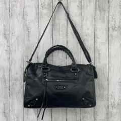 【 FLORGE 】2WAY グランジレザーサンカクスタッズ ボストンバッグ