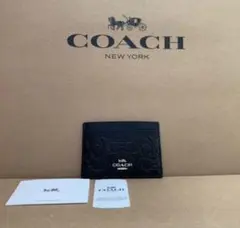 COACH ブラック レザー カードケース