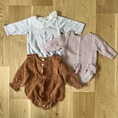 ベビー　薄手の長袖　ロンパース 70cm 3点セット　バースデイ