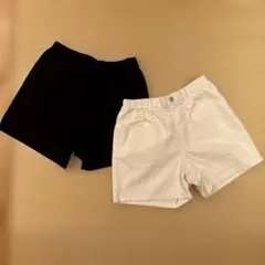 ユニクロ　コットン半ズボン2色セット（黒・白）