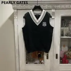 パーリーゲイツ ベスト 2 ブラック ニット ゴルフウェア