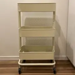 【廃盤人気色】IKEA ロースコグ ワゴン アイボリー（ベージュ）／旧型モデル