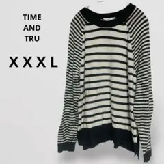 TIME AND TRU 【XXXL】レディース セーター ニット ボーダー