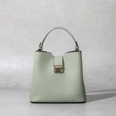 【High-Line】スクエアスタッズフラップバッグカラーミディ