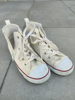 Converse All Star ジッパー付きスニーカー21センチ　生成り中古