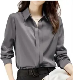 Ladyangel シャツ ブラウス レディース サテン トップス 長袖