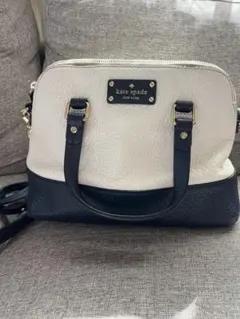 kate spade 2way ショルダーバッグ ホワイト/ネイビー