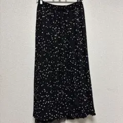 ハニーサックルローズ　黒白　ドット プリーツロングスカート　フリーサイズ　レース