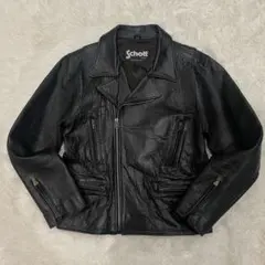 Schott ショット 本革 Lサイズ ダブルライダース レザージャケット 黒のサムネイル