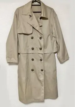2WAY ショート&ロング　トレンチコート　ベージュ　通勤　通学　無地　シンプル