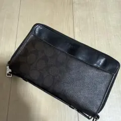 COACH ブラウンレザー 長財布　オーガナイザー