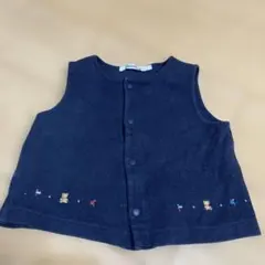 familiar ベビーベスト 80 ネイビー 薄いニット素材で重宝します