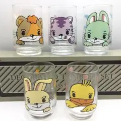 DECORATED TUMBLER SET アニマル柄 グラス 5個セット　新品
