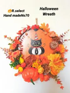 オータム2025ハンドメイドハロウィンリースオータムリース　 No70