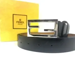 【美品】FENDI フェンディ　ベルト　Fロゴ　ゴールド　ブラック　レザー ✨美品✨FENDI フェンディ ベルト FF ロゴ ズッカゴールド金具 箱付き