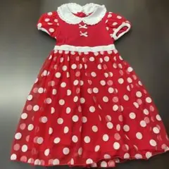 赤ドット ワンピース♡丸襟♡白リボンタイプ ミニー - メルカリ