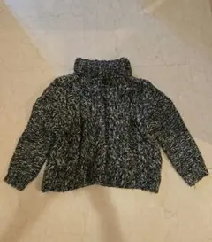 ZARA タートルネックニット 黒と白のミックス