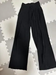 UNIQLO ウォッシャブルニットリブパンツ S 黒