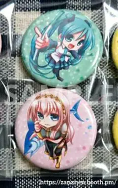ボカロ 初音ミク 巡音ルカ 缶バッジセット ミクルカ【きめらぶーす。】A