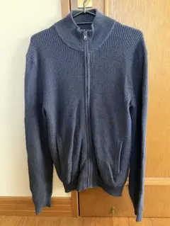 UNIQLO ダークブルー M ジップアップセーター