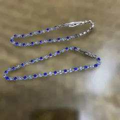 青と透明のストーンブレスレット2個セット