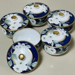 Noritake 乃りたけ ノリタケ 瑠璃小路 蓋付き 湯呑み 5客セット