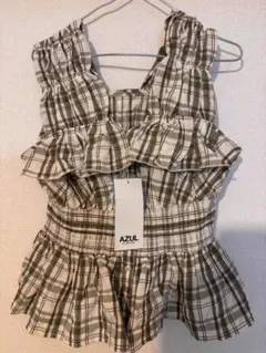 AZULBYMOUSSY チェック柄ノースリーブトップス　未使用　タグ付きのサムネイル