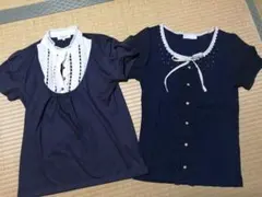 ネイビー 半袖Tシャツ 2点セットのサムネイル
