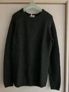 ÉDIFICE 100%ウール ニット 46 ダークグリーン