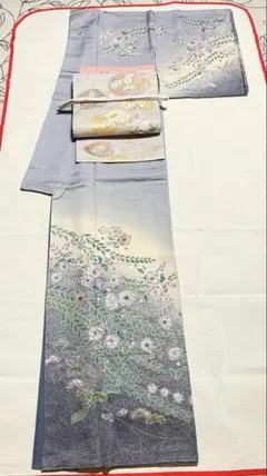 訪問着フルセット　辻ヶ花　金彩　絞り　正絹　しつけ糸付き　トールサイズ　ゆったり