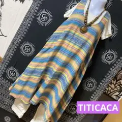 16-3❤️チチカカ エスニック柄 ボーダー ワンピース アジアンのサムネイル