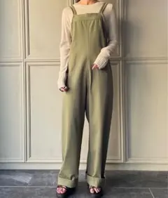 ア*ン様 JUNOAH ジュノア インドコットンサロペット　グリーンのサムネイル