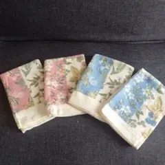 【訳あり】花柄ウォッシュタオルセット（4枚）ふきん　ハンドタオル