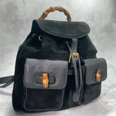 ✨美品✨GUCCI リュック バッグパック バンブー スエード ブラック レザーのサムネイル