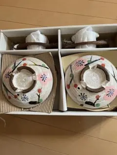 土鍋 セット 梅の花柄 陶器 鍋料理未使用