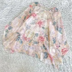 snidel スナイデル　フラワープリントシフォン　チュニック　シアー　花柄