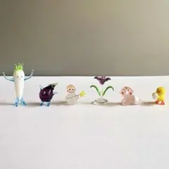 ガラス細工 ミニチュア フィギュア 6体セット 묶음 판매 ガラス工芸