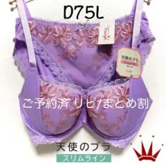 D75L トリンプ 天使のブラ スリムライン554 ブラ＆ショーツPurple