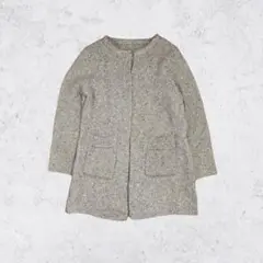 ハンドメイド ニットカーディガン ナチュラル グレー 羽織り