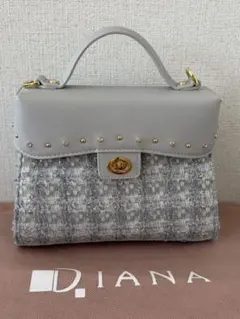 新品DIANA ハンドバッグ ブルーマルチツイード 2way ショルダーバッグ 新品DIANA ハンドバッグ ブルーマルチツイード 2way ショルダーバッグ
