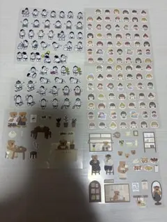 カフェ・動物テーマのキャラクターシールセット
