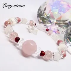 22 天然石 パワーストーン ブレスレット 数珠 15cm ガーネット 恋愛運