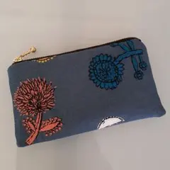 ハンドメイド、ミナペルホネン、ポーチ、14cm、カルテット、ポンピア、オデッセイ